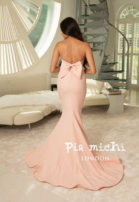 Pia Michi Sweetheart Neckline Fitted Jersey with Bow Prom Dress / Evening Dress - Available in Red