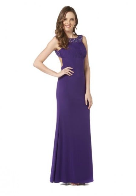 Goya London Purple Jersey Prom Dress / Evening Dress